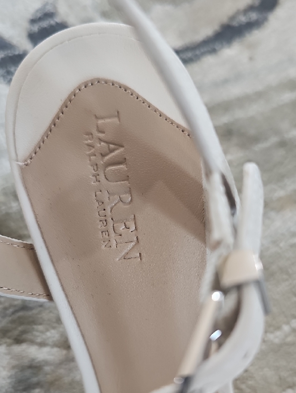 Lauren Ralph Lauren Cream Ankle-Strap Sandals - Picture 3 of 8